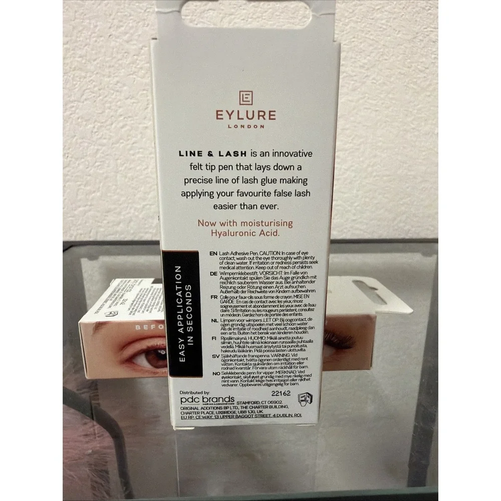 2 Pens (0.7mL each) Eylure Line & Lash Glue Liner CLEAR Secure Hold All Day Wear